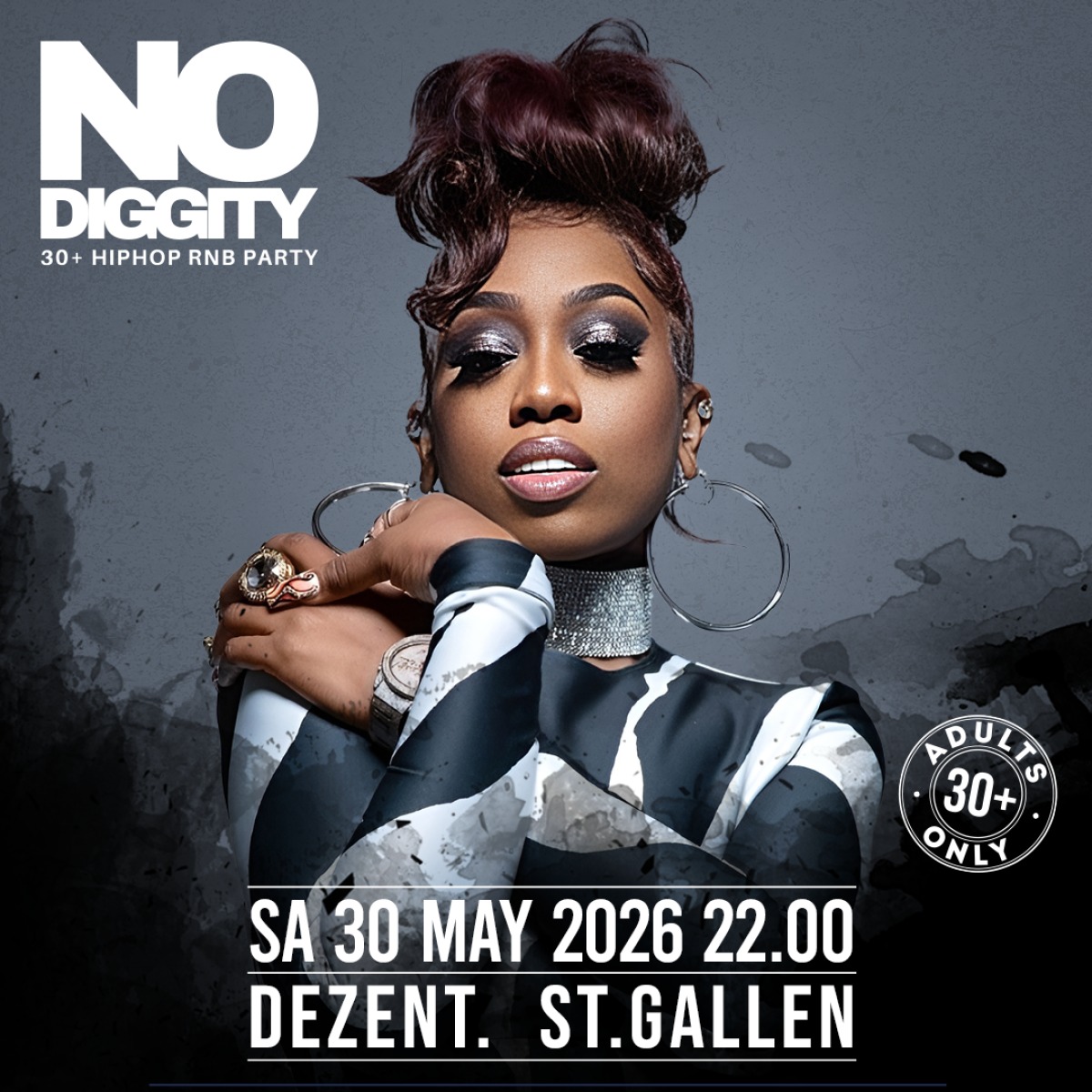 Flyer No Diggity 30+ Hip Hop RnB Party